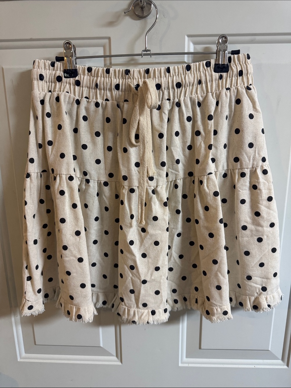 Umgee linen blend pola dot skirt sz
s